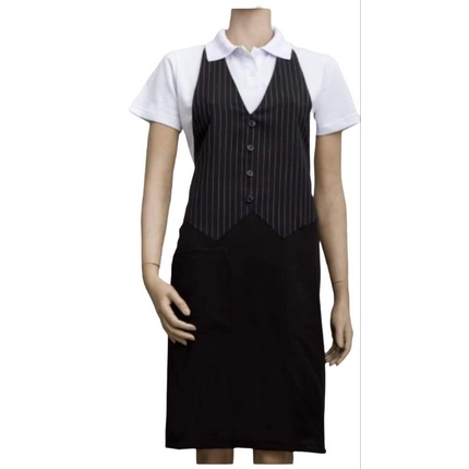 1 avental colete,unisex risca de giz  com botão,e regulagem de altura,para buffe,restaurantes,lanchonetes,churrascaria em Oferta na Shopee