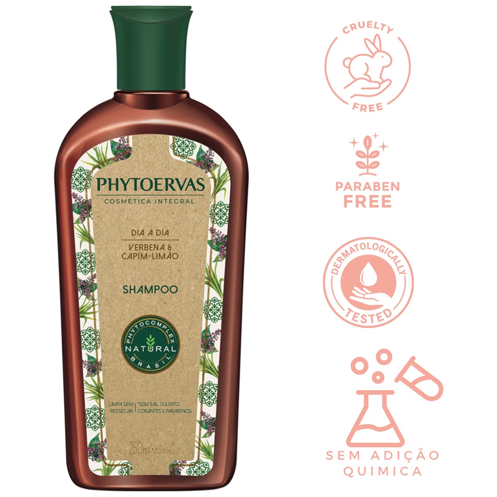 Shampoo Dia a Dia Verbena e Capim-limão Phytoervas 250ml