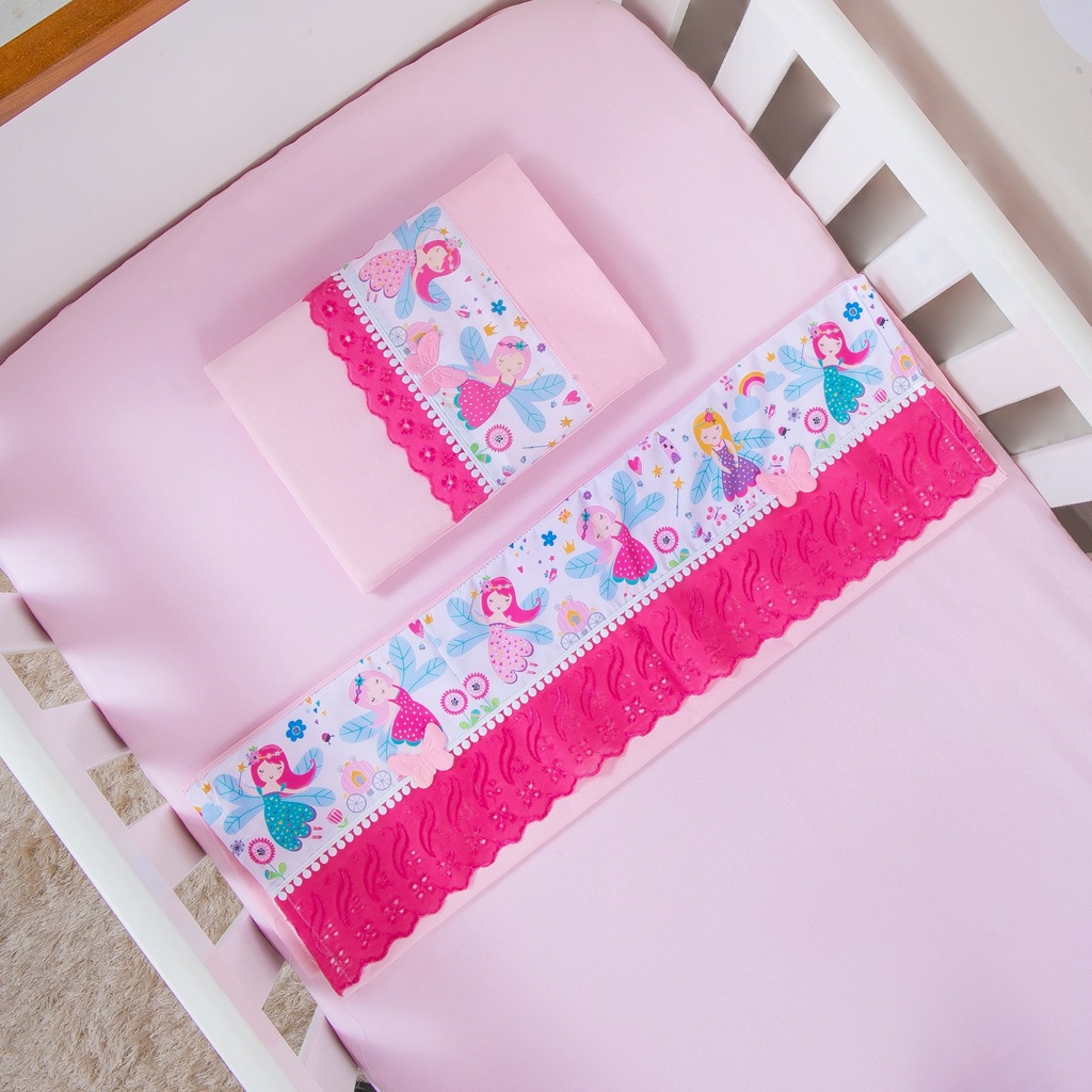 Jogo Lençol 3 Pçs Berço de Bebê Americano Padrão Percal 400 fios - Barrado Estampado em Oferta na Shopee