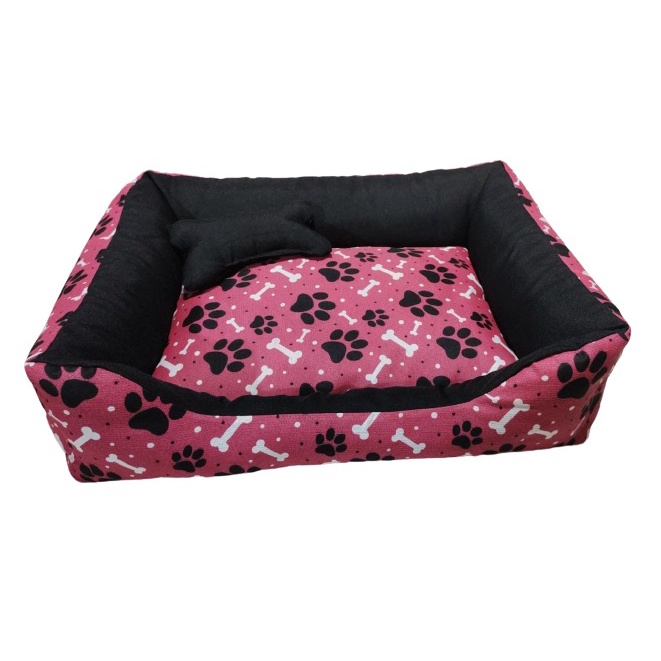 Caminha Pet Grande Cama para Cachorro ou Gato +Ossinho fundo Impermeável Ossinho Preto
