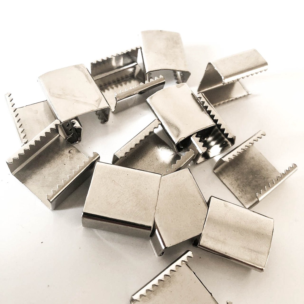 100 Chapinhas Dentada Garra Para Cordão De 15mm Fixador