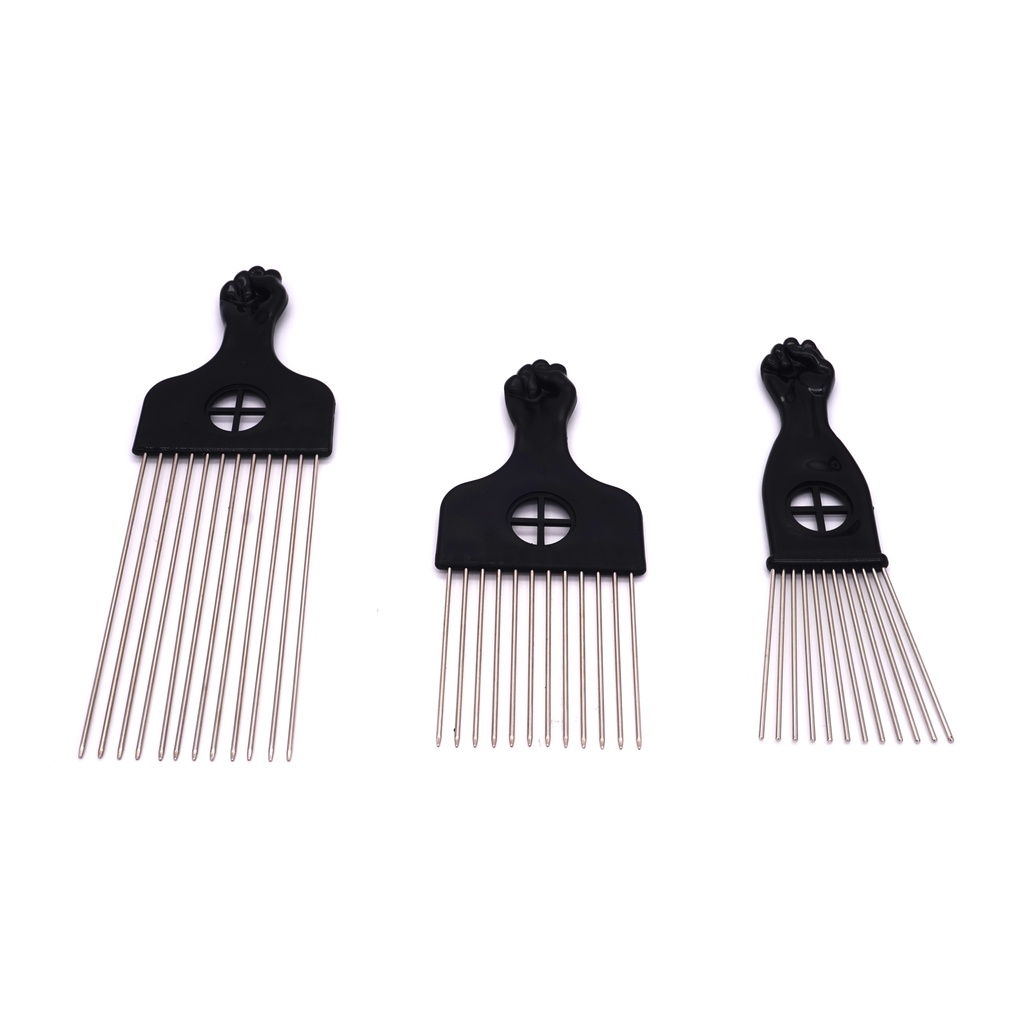 Pente Garfo Afro Com Dentes de Metal Para Penteado em Oferta na Shopee