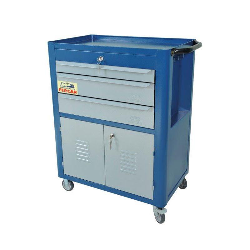 Carrinho para Ferramentas 120 KG Fechado 3 Gavetas C-06 Azul FERCAR em Oferta na Shopee