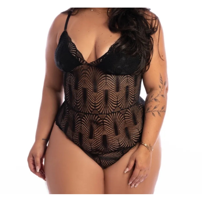 Body Plus Size Renda Extra Grande Bori Lingerie em Oferta na Shopee