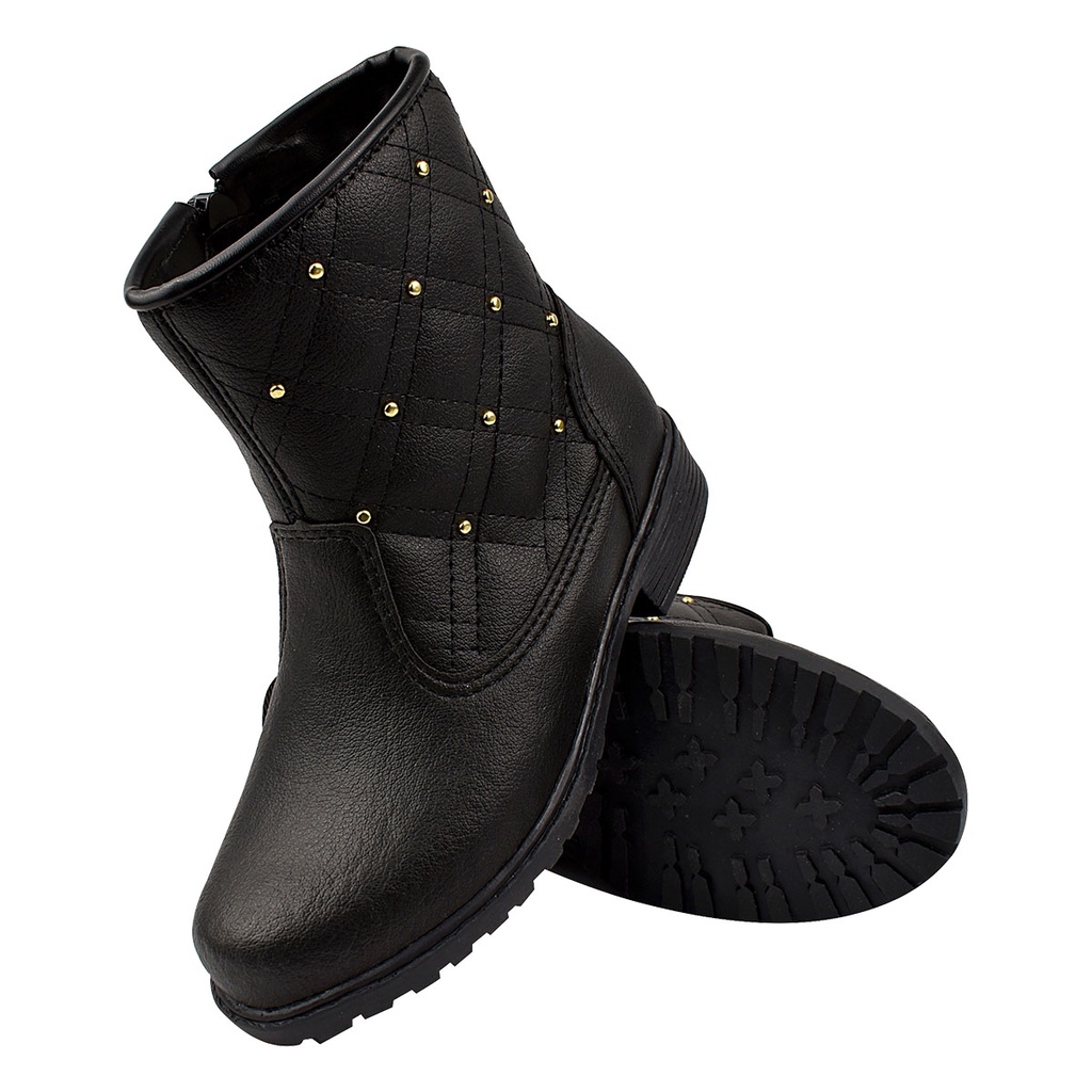 BOTA BOTINHA ZÍPER  COTURNO SALTINHO BAIXO PRETO INVERNO BARATA BOA BRILHO ENFEITE BORDADO DELICADA CONFORTAVEL MACIA