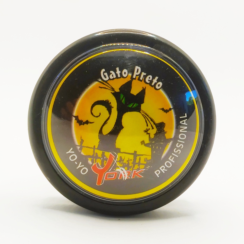 Yoyo York Profissional Gato Preto Eixo Fixo + 3 Cordinhas De Ioio