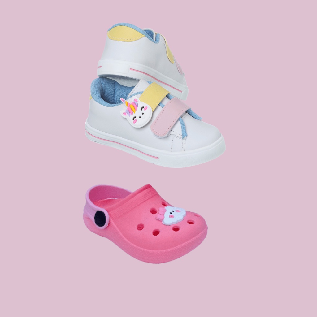 Kit 2 tenis infantil feminino casual perfeito para passeios, escola, e no dia dia, calçado infantil