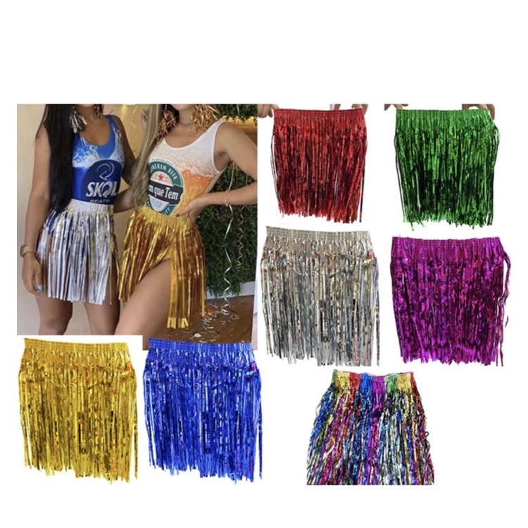 Saia Fitilho Carnaval Festa Fantasia Sortido Cores