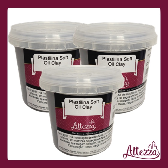 Massa Modelar Plastilina Altezza 3 x 500g Cera De Abelha cor a Escolher