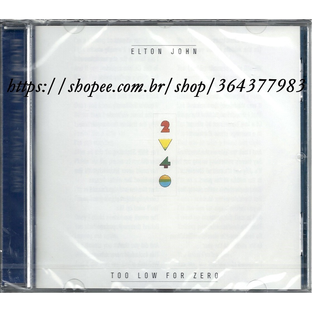 CD Elton John - Too Low For Zero