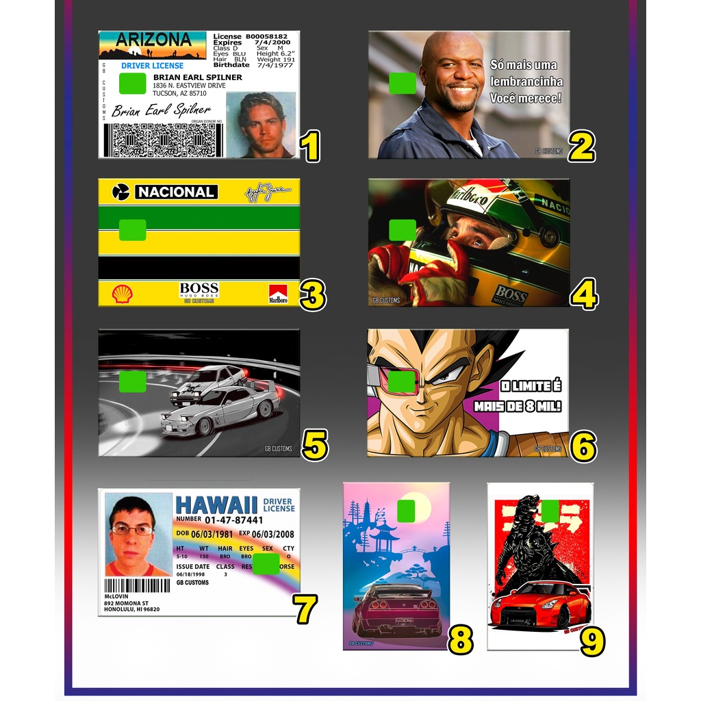 Adesivo de Cartão - Automotivo, JDM, Senna, temático