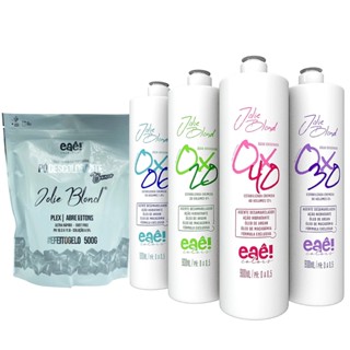 KIT Pó Descolorante + Água Oxigenada Clareia Até 9 Tons Ultra Rápido Clareador Eaê! Cosméticos