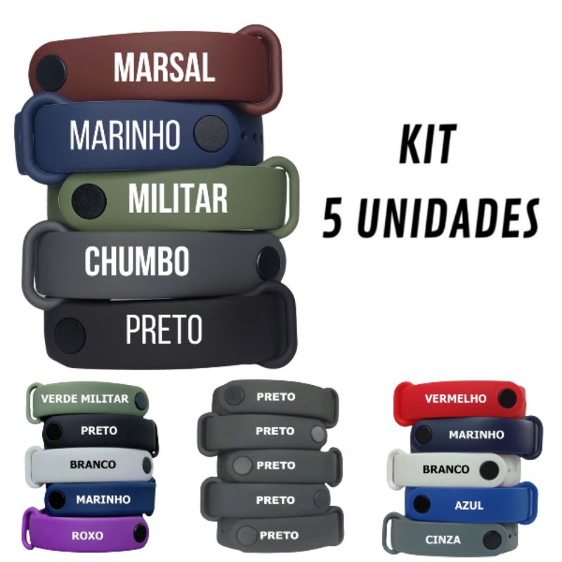 Pulseira Para Mi band 6 Mi band 5 Amazfit band 5 Kit 5 Pulseira silicone