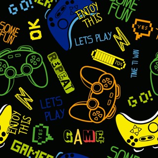 Papel de parede Autoadesivo Infantil Video Game Controle 2.5m