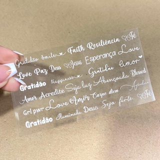 30 palavras BRANCAS para chaveiro em resina em Oferta na Shopee