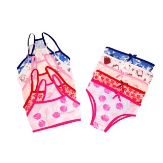 6 Conjunto Estampado infantil top e calcinha menina