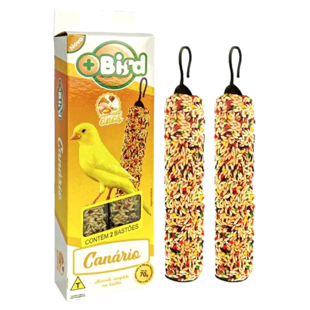 Ração Para Canário Com 2 Bastões Mais Bird Com Mel E Ovos 70g