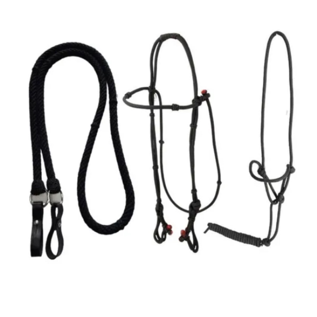 Rédea Para Cavalo + Cabeçada De Cordinha + Cabresto De Corda
