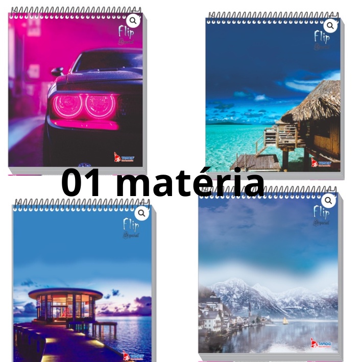 Caderno canhoto Masc. 01mat. 80f- FLIP Novidades Capas | Shopee Brasil