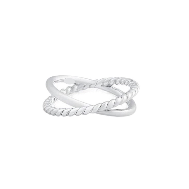 Anel De Prata 925 Legítima Modelo X feminino Delicado