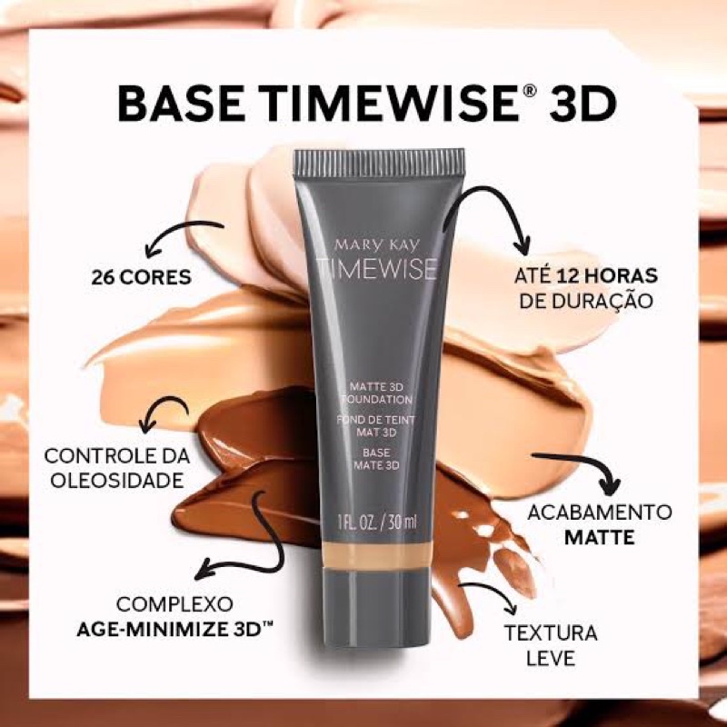 BASE TIME WISE 3D - MARY KAY | Shopee Brasil