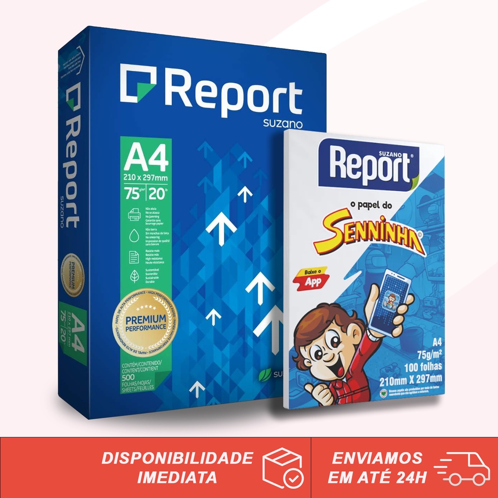 Papel Sulfite Report A4 210x297 Mm 75g Branco Resma Pacote Com 500 Folhas Escorrega O Preço 9288