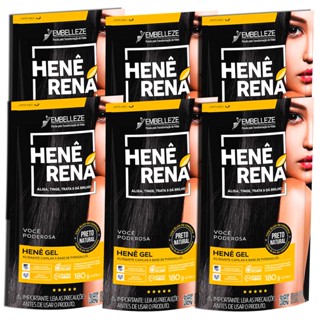 Alisante Henê Rená Preto Natural Pouch 180g Embelleze - 6 Unidades