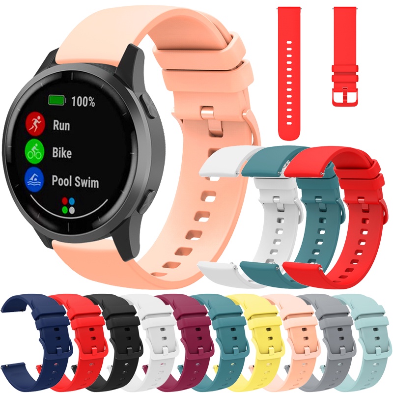 Pulseira 18mm/22mm/20mm Silicone para Galaxy Watch4/5 Huawei gt 2/ 3 pro 46mm 42mm Banda Amazfit Gts Gtr Cinta para Garmin Venu 2/ 2s/Vivoactive 4S/ 4