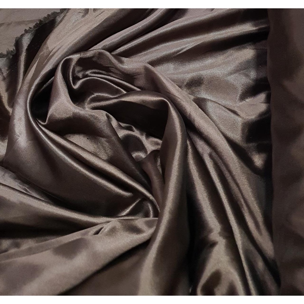 Tecido Cetim Charmeusse Liso Marrom Chocolate