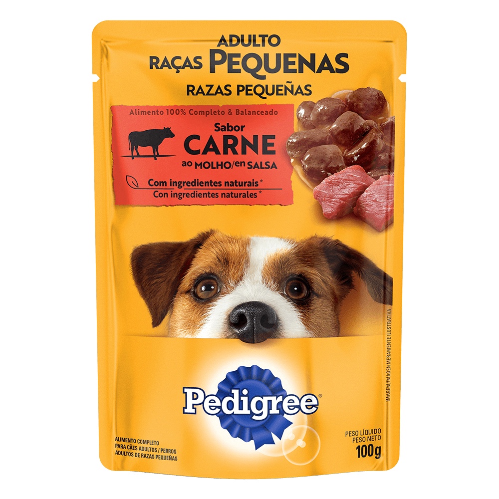 Ração Úmida Sache Pedigree Raças Pequenas Adulto Carne 100g