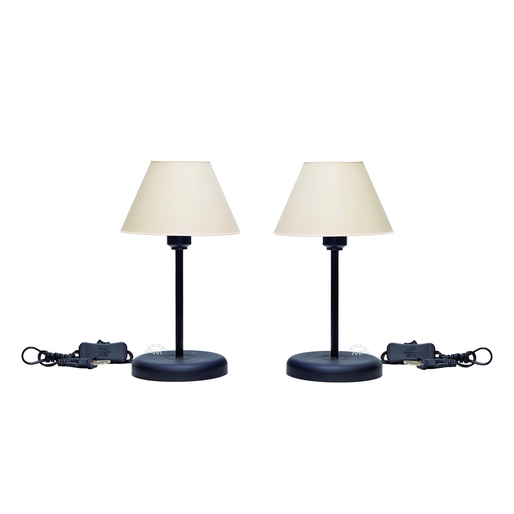 Kit 2 Abajures Moderno P/ Vários Ambientes - Base preta em Oferta na Shopee