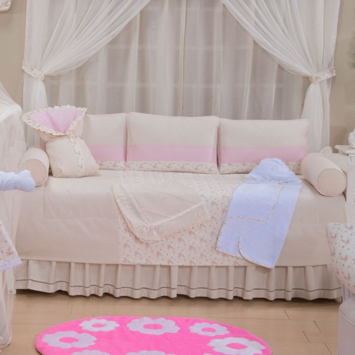 Kit De Bicama Cama Babá 100% Algodão Bordado 06 Peças Menino Menina