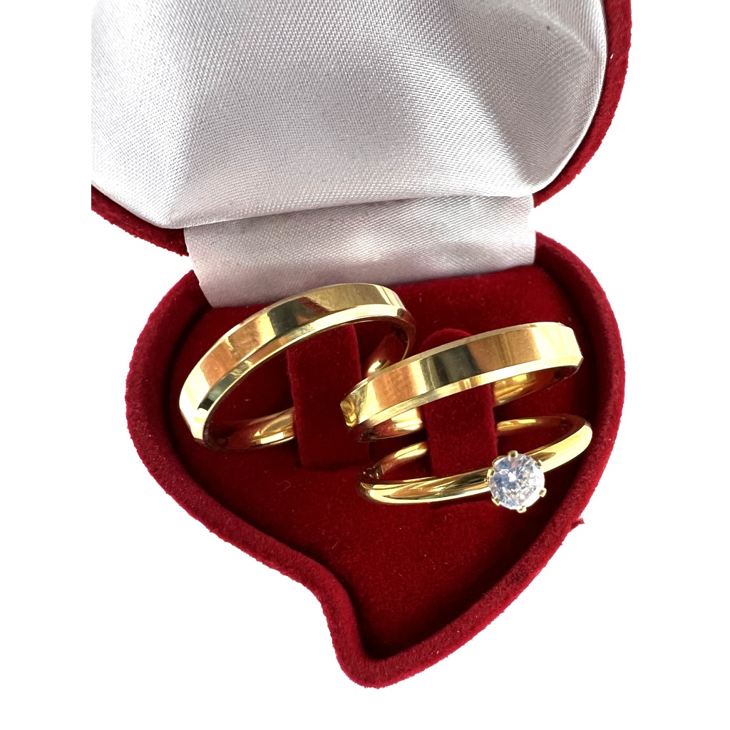 Par de Aliança Chanfrada Anatômica Dourada Clássica Fina 4mm de Casamento/Noivado/Compromisso/Namoro Acompanha Caixinha de
