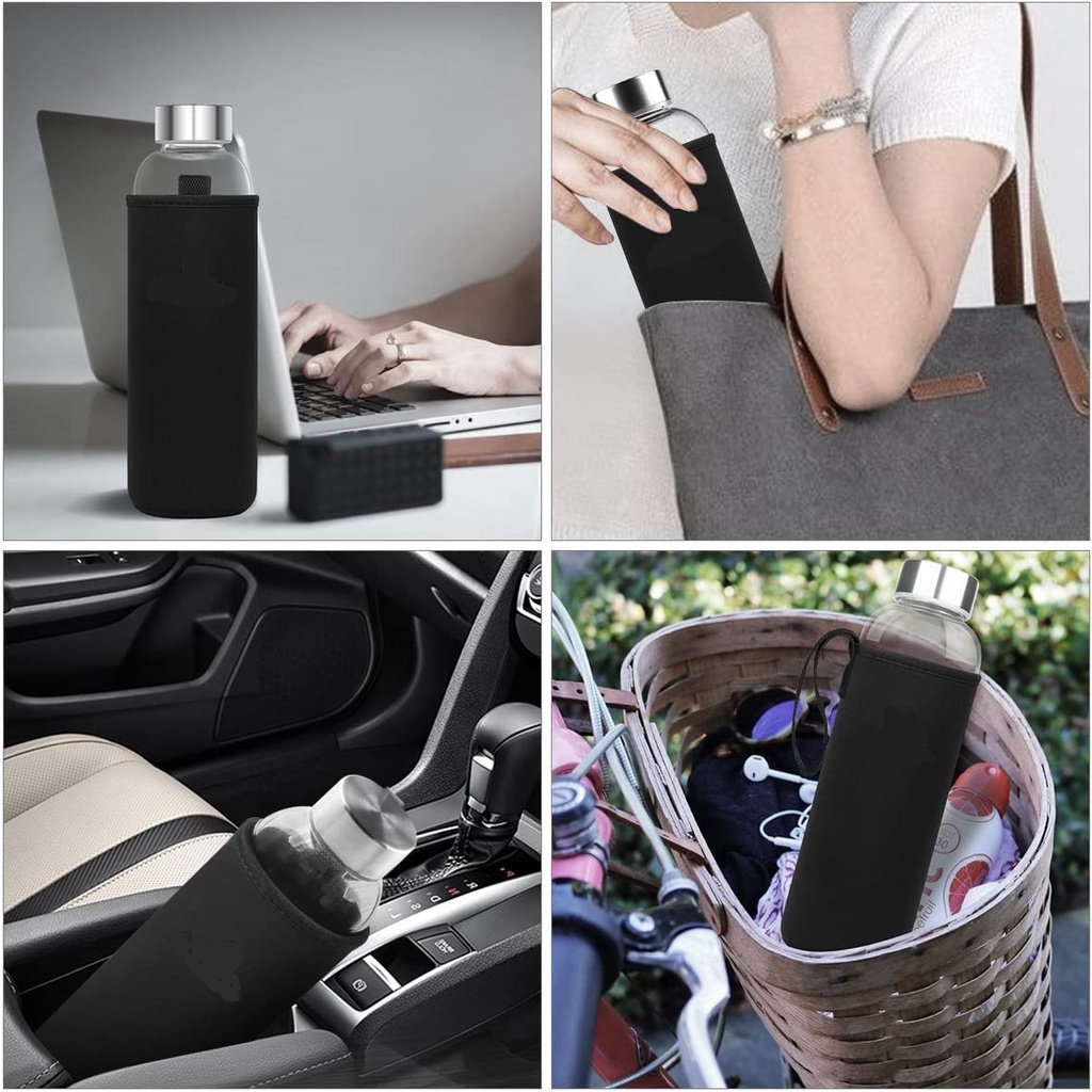 03 Garrafas Vidro 500ml Capa Neoprene Água Suco Esporte — imagem 2 de 2