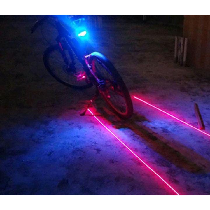 Laterna Bike Traseira Com 5 Led e Ciclovia Laser Farol Bicicleta Pilhas Inclusas