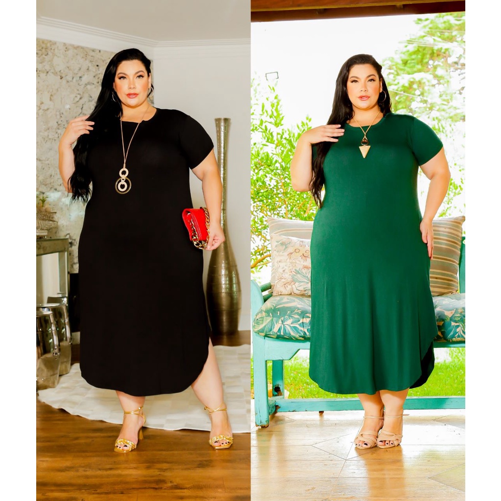 Vestido Longo Plus Size Soltinho G2 G3 G4