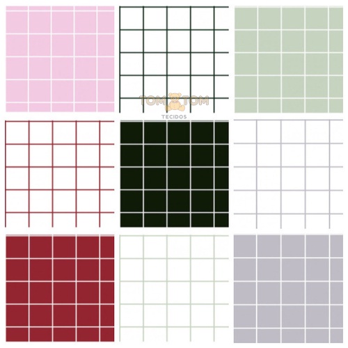 Estampado GRID, Tecidos Caldeira TRICOLINE 100% ALGODÃO 50cm x 1,50m