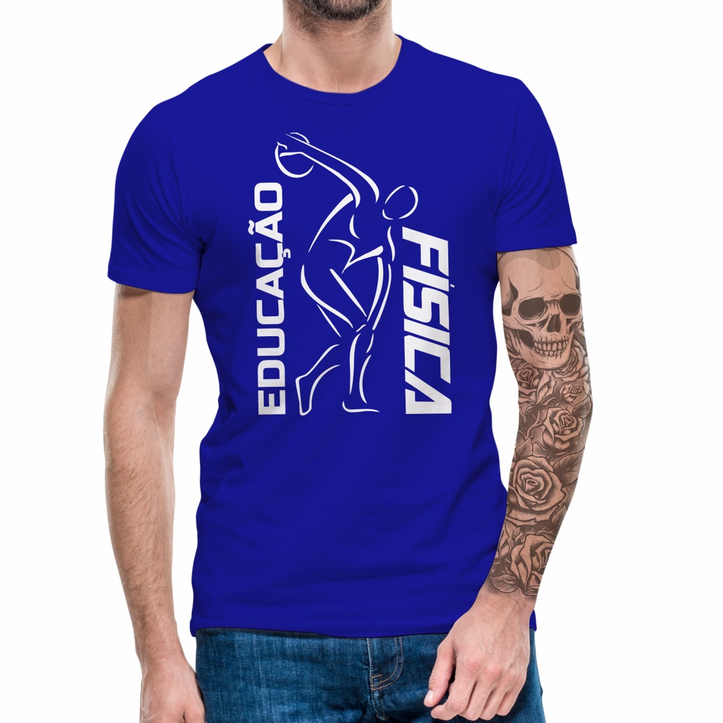 Camiseta Educação Física Camisa Masculina Professor Curso 100% Algodão Escola Faculdade
