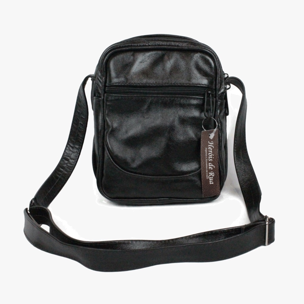 Bolsa Bag De Couro Legitimo e Original Impermeável E Tiracolo Masculina e Feminina 05