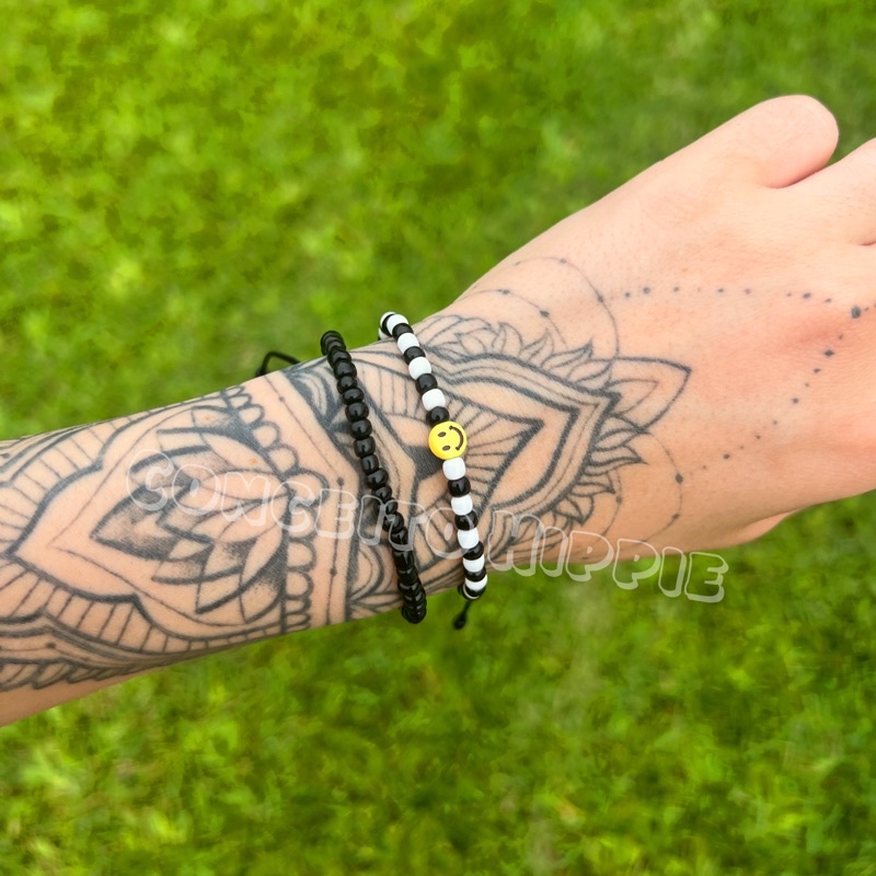 Kit De Pulseira Smile Aesthetic Happy Estiloso Unissex