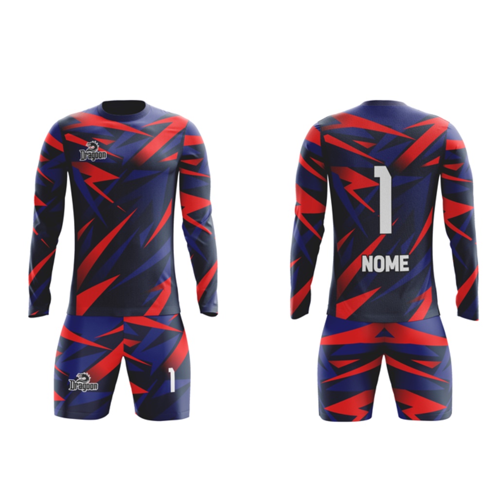 Uniforme Goleiro Futebol Kit Camisa e Calção Personalizado Dry Fit Premium