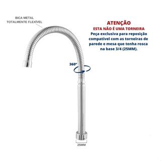 Tubo Gourmet Flexível p/ Reparos de Torneira *Sem arejador*