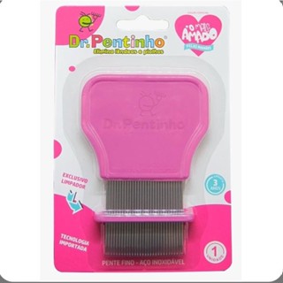 DR. PENTINHO - PENTE FINO DE ACO INOX ROSA PARA PIOLJO