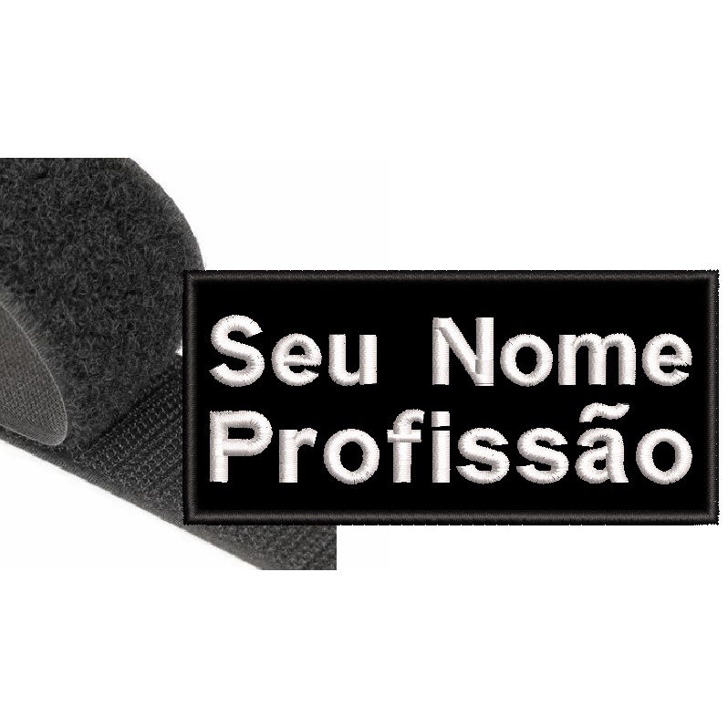 Patch Bordado - Nome + Profissão, uniformes, Jalecos