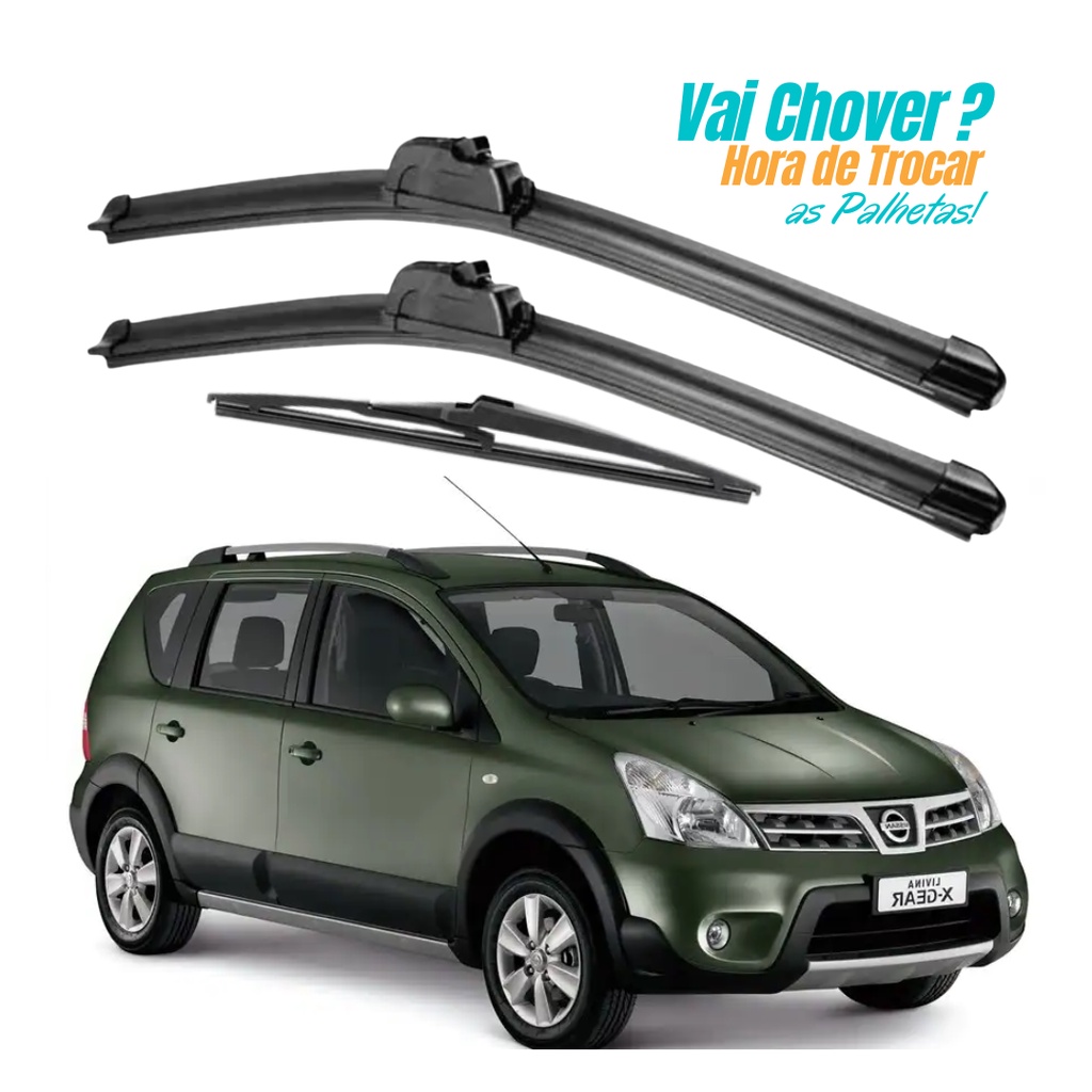 Kit Palheta Limpador Parabrisa Dianteiro + Traseiro Nissan Livina Grand Livina em Oferta na Shopee
