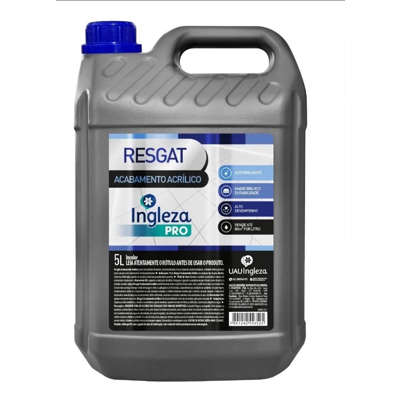 Cera Líquida Acrílica Resgat Super Galão 5 litros - Ingleza em Oferta na Shopee