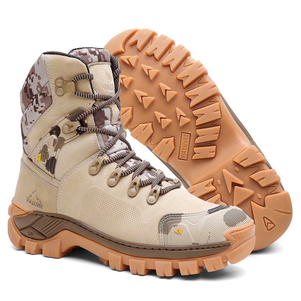 Bota Masculina Coturno Vegas Masculino Couro Autêntico VL047 Com C.A