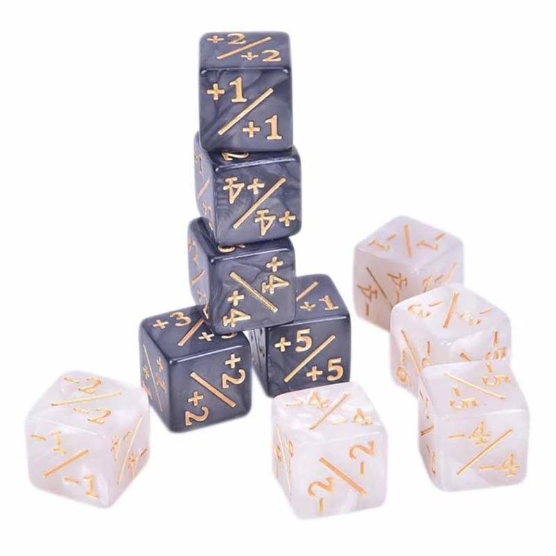 Kit de 5 Dados Marcadores para TCG +/+ -/- Magic the Gathering em Oferta na Shopee
