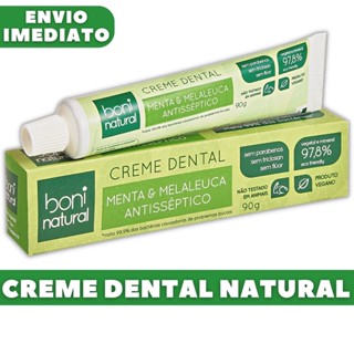 Creme Dental Natural Menta e Melaleuca Sem Flúor 90g Boni Natural