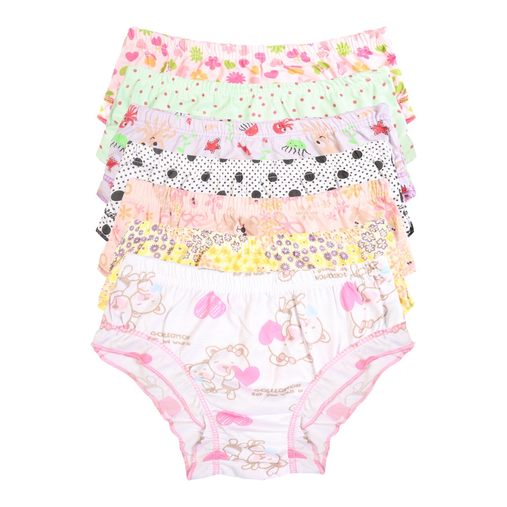 Kit 12 Calcinhas Infantil Menina Elástico Babado Estampada